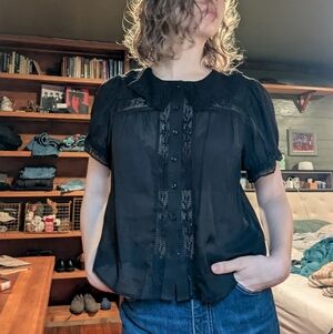 Sheer Lace Black Top